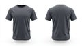 On a white background, a mockup of a blank navy blue T-shirt is shown on the front and back Royalty Free Stock Photo