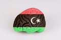 On a white background, a model of the brain with a picture of a flag - Libya Royalty Free Stock Photo