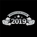 2019 on White Background, New Year 2019, 3D Illustration, Happy New Year 2019 Royalty Free Stock Photo