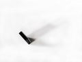 One domino chip on a white background casts a shadow. Royalty Free Stock Photo