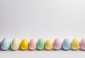 white background with pastellic easter eggs. Royalty Free Stock Photo
