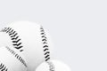 White background with pile of isolated baseballs. Royalty Free Stock Photo