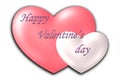 Valentines Day Text On Pink Heart White Background