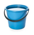 Plastic bucket with water on white background Royalty Free Stock Photo