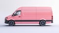 A white background serves as the setting for the Pink Carpet Cleaning Service vehicle Royalty Free Stock Photo