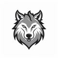 Dark Silver Wolf Head Logo Design With Strong Facial Expression