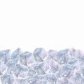 White background with watercolor ice cubes. Watercolor illustration