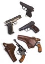 White background weapons pistol revolver
