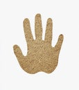 On a white background, this wet mud texture features a palm print shape and clip paths.
