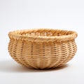 White Background Wicker Basket In Kan School Style