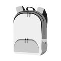 White backpack front view. Bag for study with Orthopedic back in simple modern design. study concept mockup. vector illustration