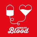 White bag heart donate blood transfusion medical