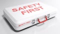 SAFETY FIRST white bag - 3D rendering Royalty Free Stock Photo