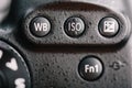 White Balance, ISO And Exposure Compensation Button On Digital Camera