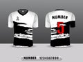 White and balck football club t-shirt sport template design. Inspired by the abstract. Front and back view.