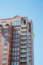 White Balconies on Brown Condo Tower Royalty Free Stock Photo