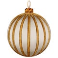 White Ball with Gold Stipes