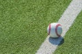 White ball for playing baseball on the grass background Royalty Free Stock Photo