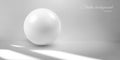 White ball.white room with sunlight.Studio background.Vector illustration Royalty Free Stock Photo