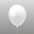 White balloon isolated on transparent background.3D Vector illustration of celebration, party balloons Royalty Free Stock Photo