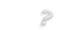 White balloon question mark on white background, idea, solution or question or communication business concept background with copy