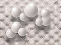 White balloons on the white background of the skin. Photo Wallpaper for interior. 3D rendering.