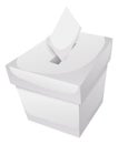 Isolated white ballot box with vote, Vector illustration