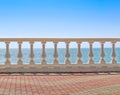 White baluster overlooking the sea