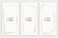 White banner with golden geometric line frames desiign Royalty Free Stock Photo