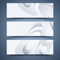 White banners templates. Abstract backgrounds