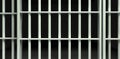 White Bar Jail Cell Perspective Locked Royalty Free Stock Photo