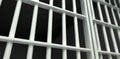 White Bar Jail Cell Perspective Locked Royalty Free Stock Photo