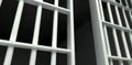 White Bar Jail Cell Perspective Unlocked Royalty Free Stock Photo