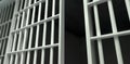 White Bar Jail Cell Perspective Unlocked Royalty Free Stock Photo