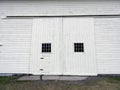 Watervliet White barn door in old Shaker Barn of 1915 Royalty Free Stock Photo