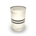 White barrels on a white background