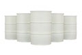 White barrels row isolated on white background Royalty Free Stock Photo