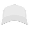 White baseball cap in front icon, flat style.