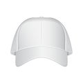 White baseball cap. Vector realistic illustration. Front view Royalty Free Stock Photo