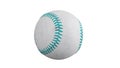 White baseball with green stitching on isolated background Royalty Free Stock Photo