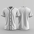 White Baseball Jersey Mockup With Black Trim and Button Front Royalty Free Stock Photo