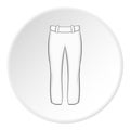 White baseball player pants icon, cartoon style