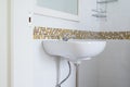 White basin in the bathroom,wash bowl in lavatory or toilet Royalty Free Stock Photo