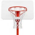 White Basketball Hoop with Red Net Rim on White Background Royalty Free Stock Photo