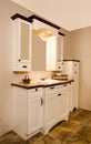 White bathroom cabinets with white sink