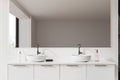 White bathroom interior with double sink Royalty Free Stock Photo