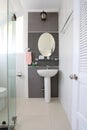 White bathroom of interior and have sanitary ware.