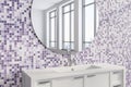 Purple tile bathroom sink, side Royalty Free Stock Photo