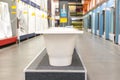 White bathtubs in a hardware store Royalty Free Stock Photo
