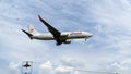 White Batik Air, PK-LDP, Boeing 737-800 on final approach to Adi Soemarmo Airport (Boyolali, Indonesia-Apr 25, 2021)